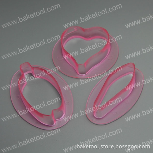 Plastic Big Chinese Orchid Press Cake Fondant Mold Cake Stamps set in Transparent Pink